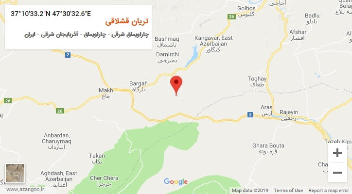 روستای تریان قشلاقی بر روی نقشه