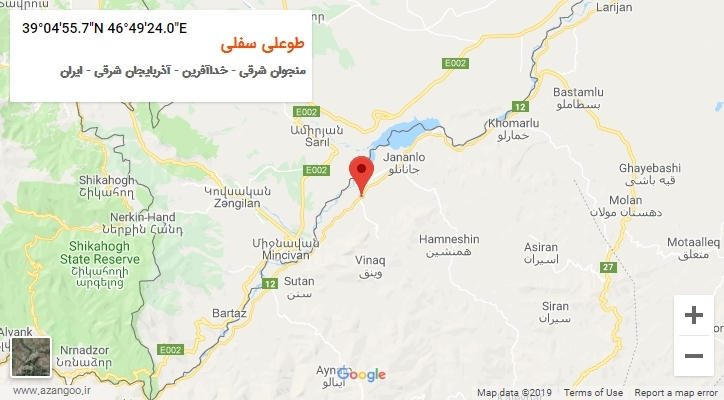 روستای طوعلی سفلی بر روی نقشه