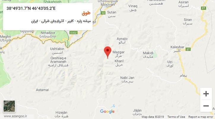 روستای طوق بر روی نقشه