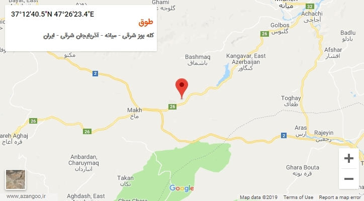 روستای طوق بر روی نقشه