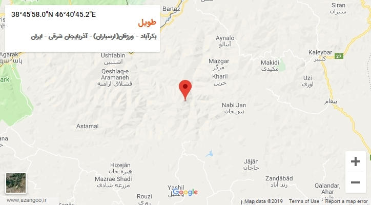 روستای طویل بر روی نقشه