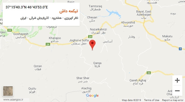 روستای تیکمه داش بر روی نقشه