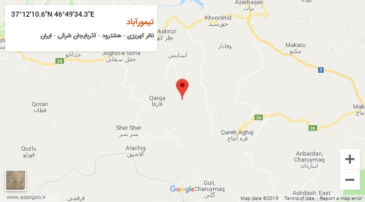 روستای تیمورآباد بر روی نقشه