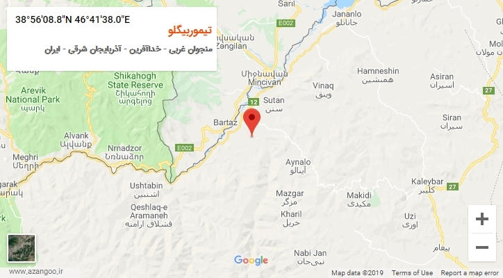 روستای تیموربیگلو بر روی نقشه