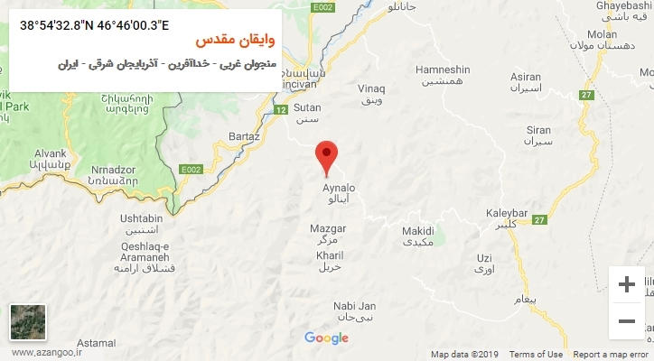 روستای وایقان مقدس بر روی نقشه