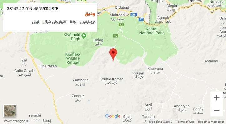 روستای ودیق بر روی نقشه