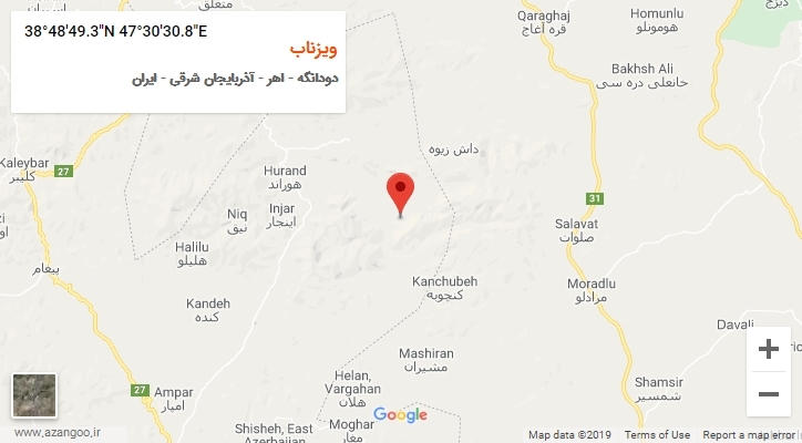 روستای ویزناب بر روی نقشه