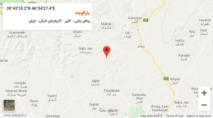 روستای یارالوجه بر روی نقشه