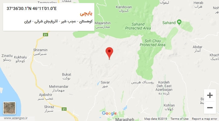 روستای یایچی بر روی نقشه