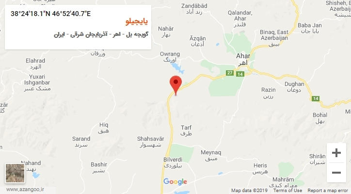 روستای یایجیلو بر روی نقشه