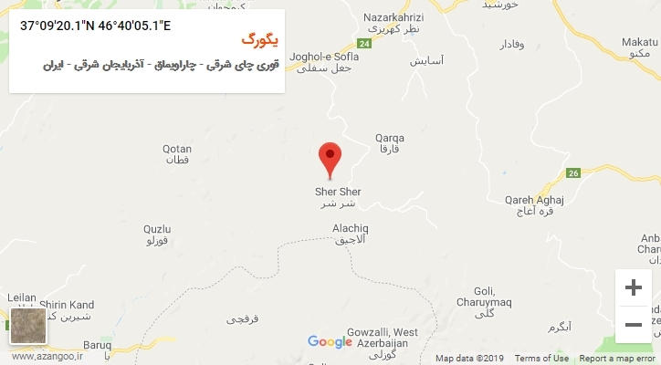 روستای یگورگ بر روی نقشه