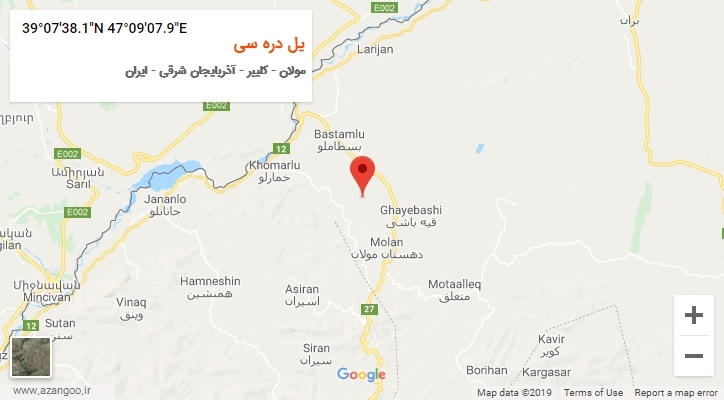 روستای یل دره سی بر روی نقشه