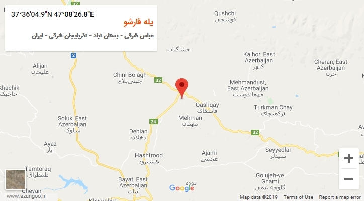 روستای یله قارشو بر روی نقشه