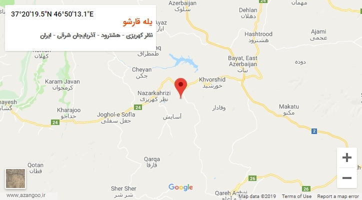 روستای یله قارشو بر روی نقشه