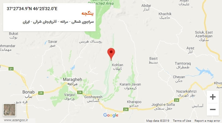 روستای ینگجه بر روی نقشه