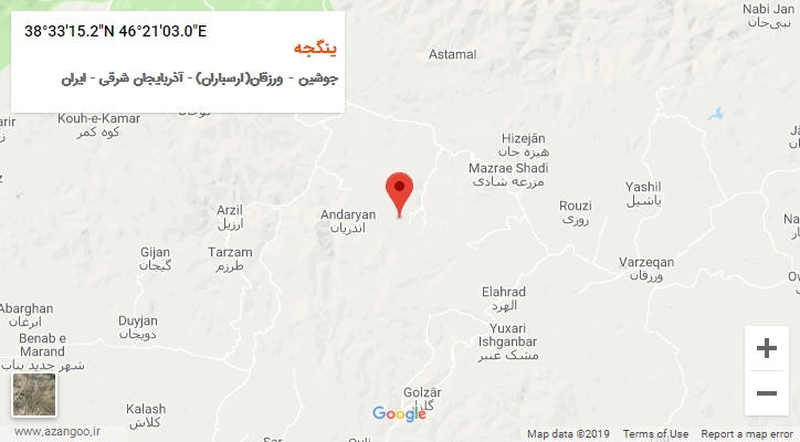 روستای ینگجه بر روی نقشه