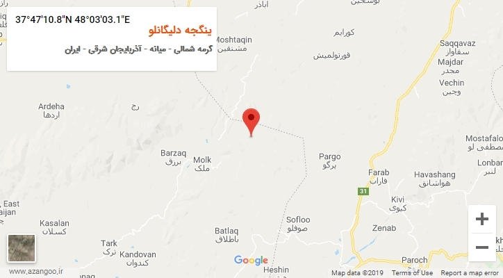 روستای ینگجه دلیگانلو بر روی نقشه