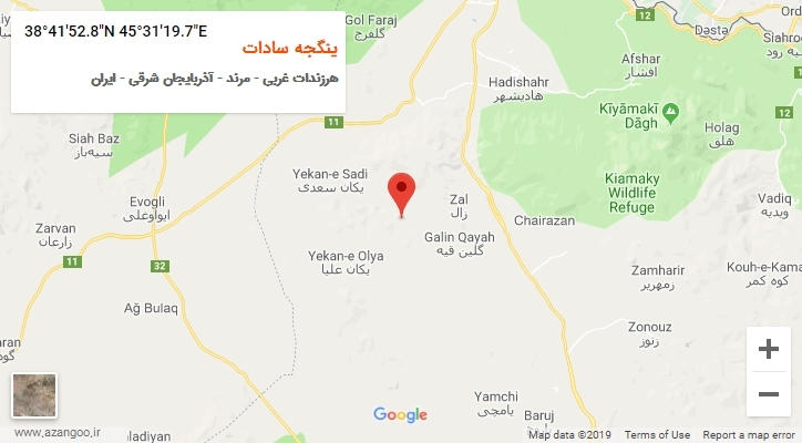 روستای ینگجه سادات بر روی نقشه