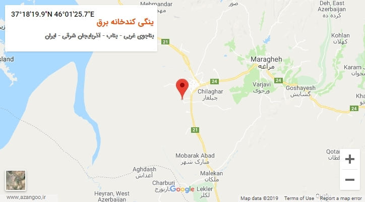 روستای ینگی کندخانه برق بر روی نقشه