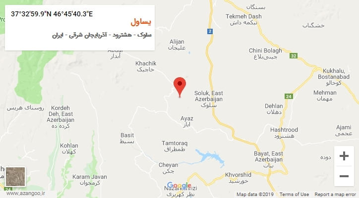 روستای یساول بر روی نقشه