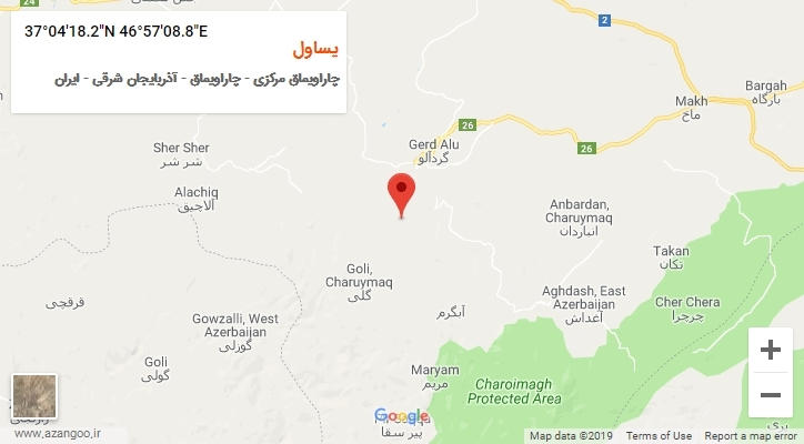 روستای یساول بر روی نقشه