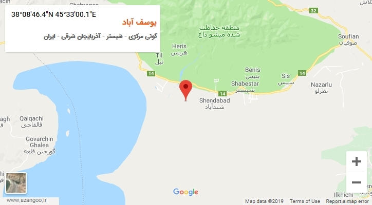روستای یوسف آباد بر روی نقشه