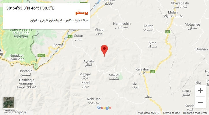 روستای یوسفلو بر روی نقشه