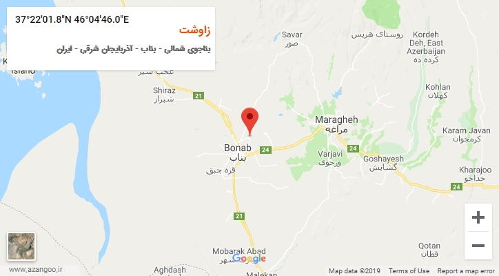 روستای زاوشت بر روی نقشه