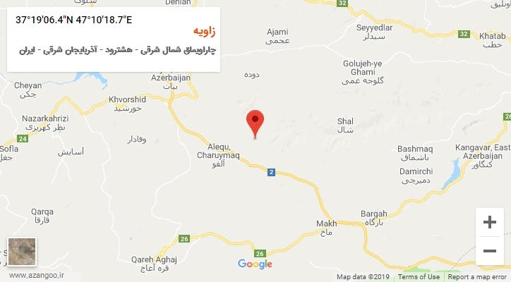 روستای زاویه بر روی نقشه