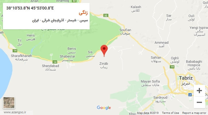 روستای زنگی بر روی نقشه
