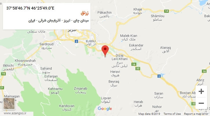 روستای زرنق بر روی نقشه