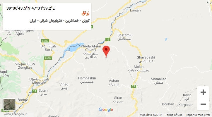روستای زرنق بر روی نقشه