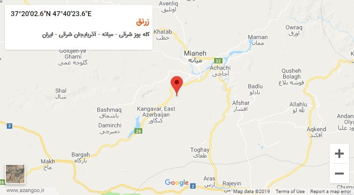 روستای زرنق بر روی نقشه