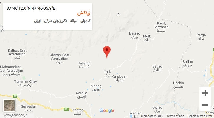 روستای زرنکش بر روی نقشه