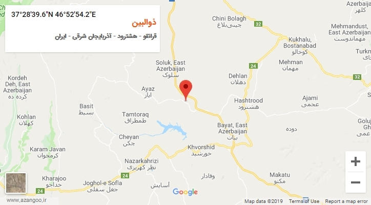روستای ذوالبین بر روی نقشه