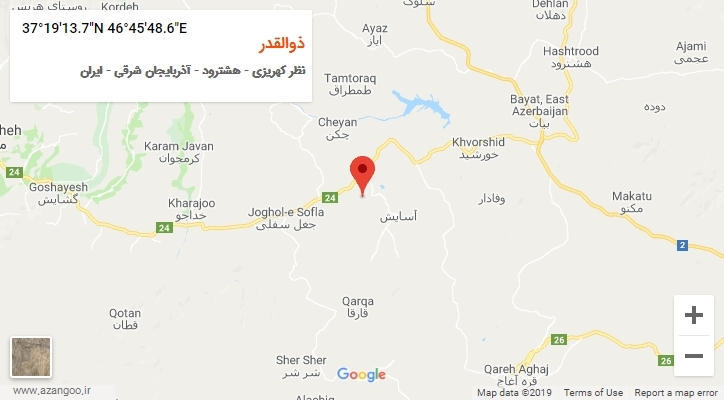 روستای ذوالقدر بر روی نقشه