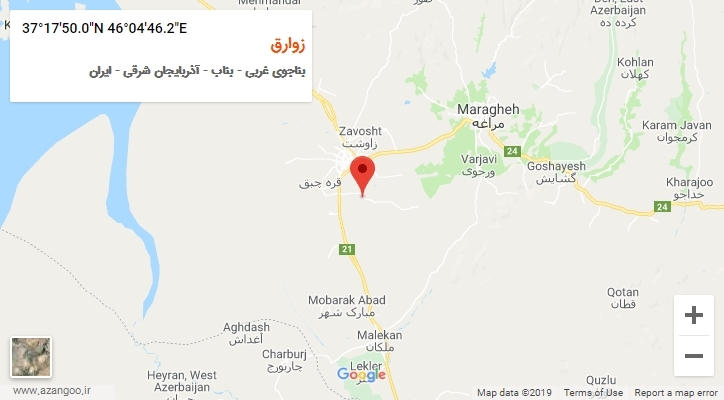 روستای زوارق بر روی نقشه