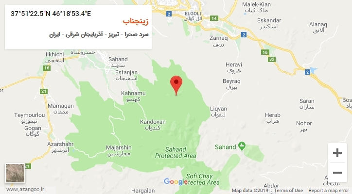 روستای زینجناب بر روی نقشه