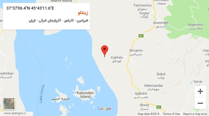 روستای زینتلو بر روی نقشه