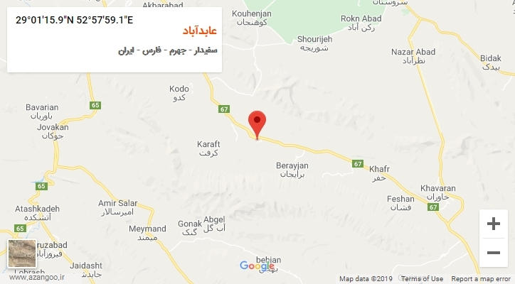 روستای عابدآباد بر روی نقشه