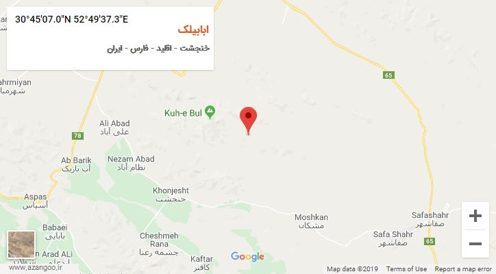 روستای ابابیلک بر روی نقشه