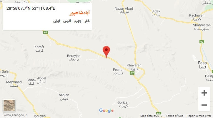 روستای آبادشاهپور بر روی نقشه