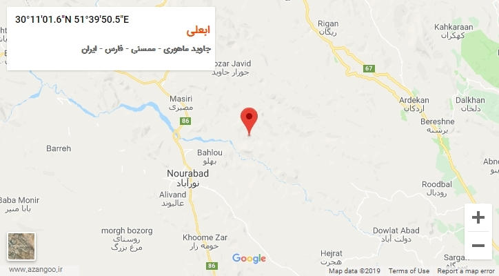 روستای ابعلی بر روی نقشه