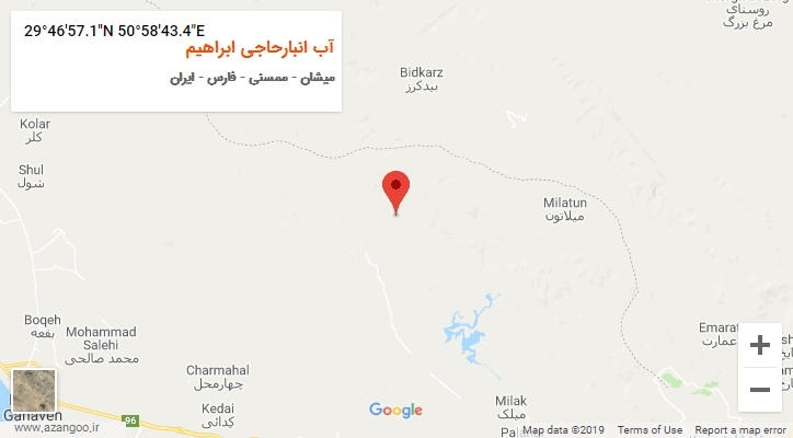 روستای آب انبارحاجی ابراهیم بر روی نقشه