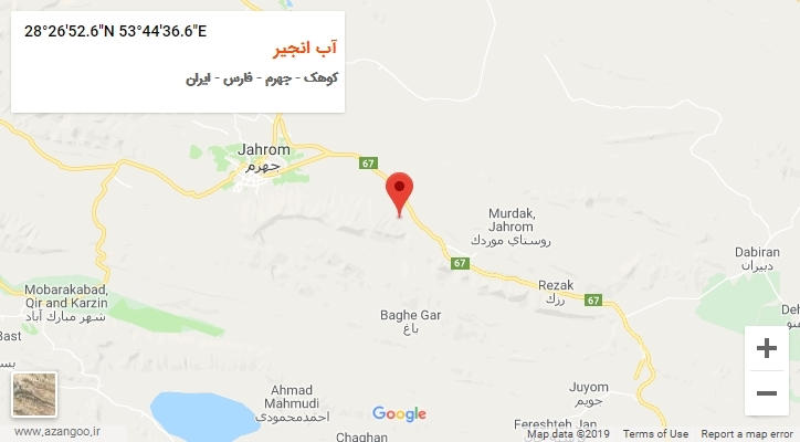 روستای آب انجیر بر روی نقشه