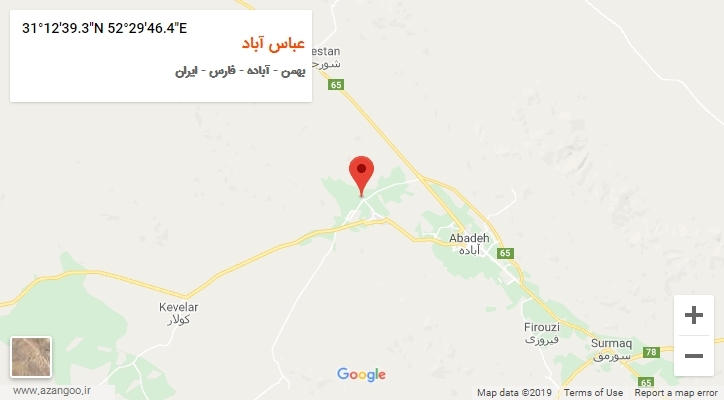 روستای عباس آباد بر روی نقشه