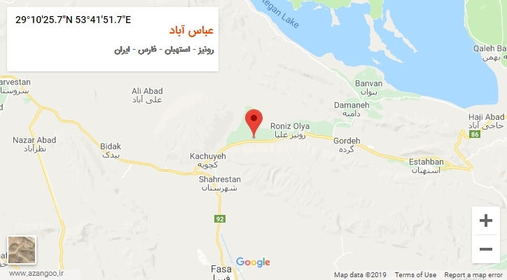 روستای عباس آباد بر روی نقشه