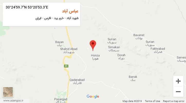 روستای عباس آباد بر روی نقشه