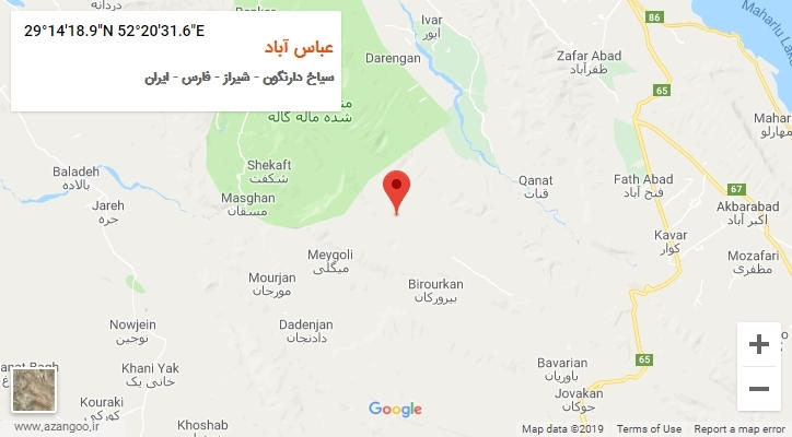روستای عباس آباد بر روی نقشه