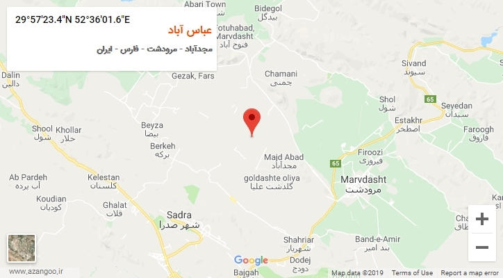 روستای عباس آباد بر روی نقشه